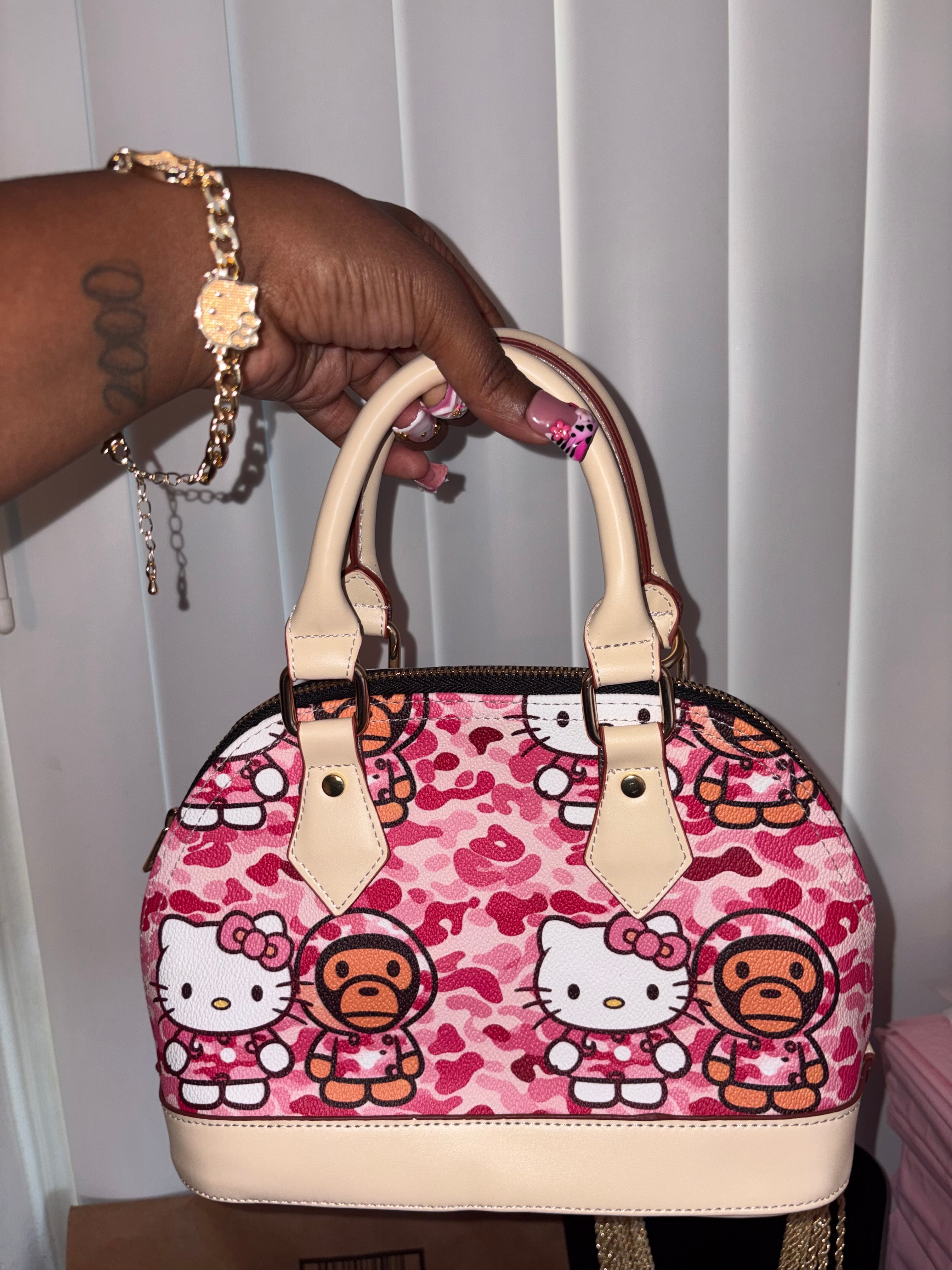 (Preorder) Pink camo x ape shell bag