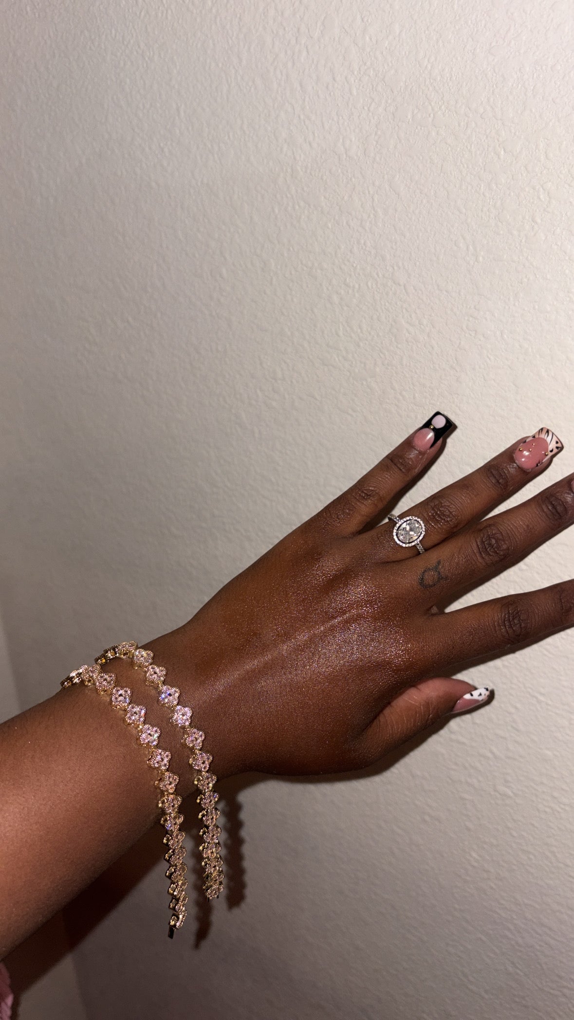 Pink Bling Clover Bracelet