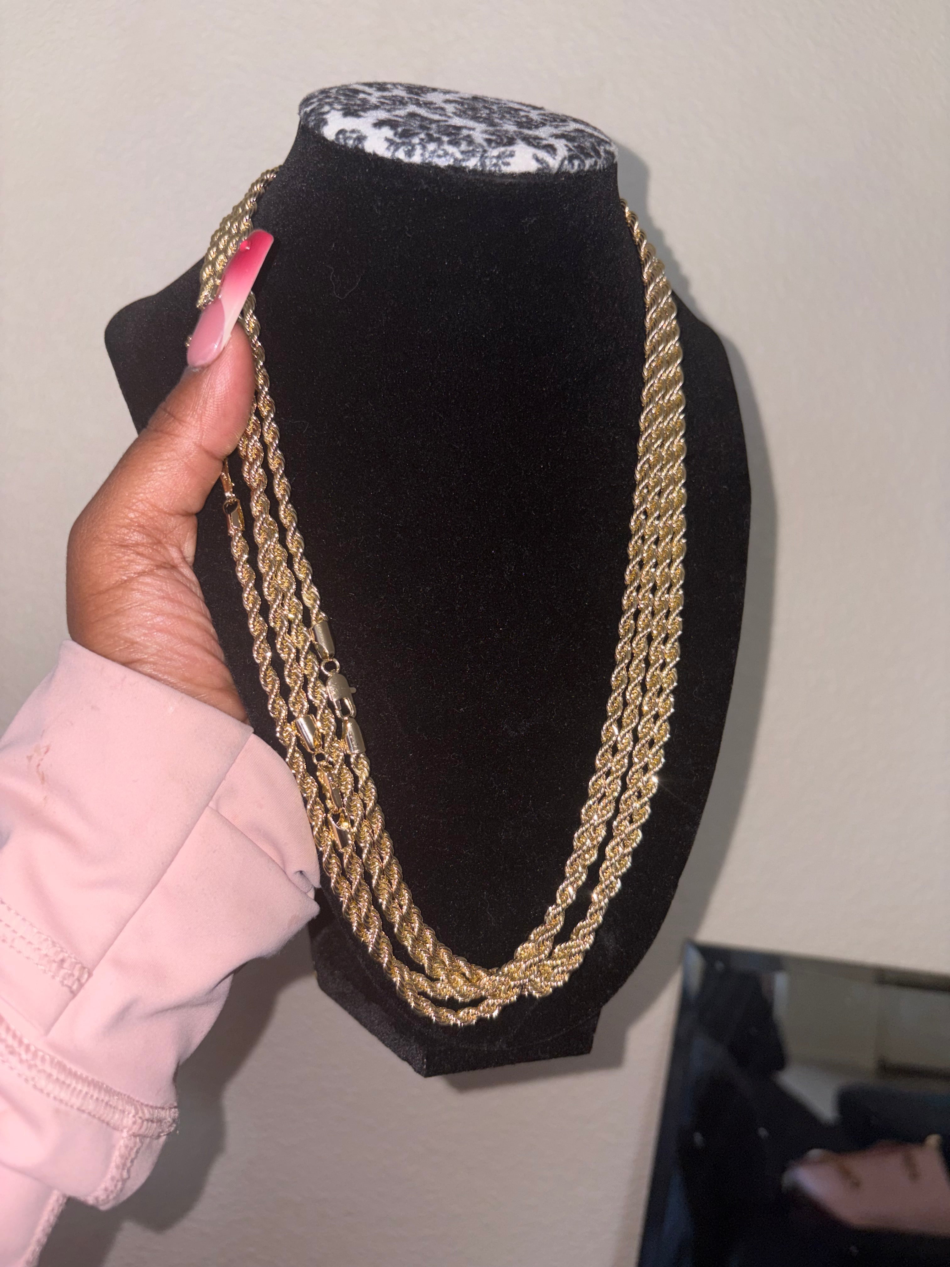 Gold 6mm 22” Rope Chain
