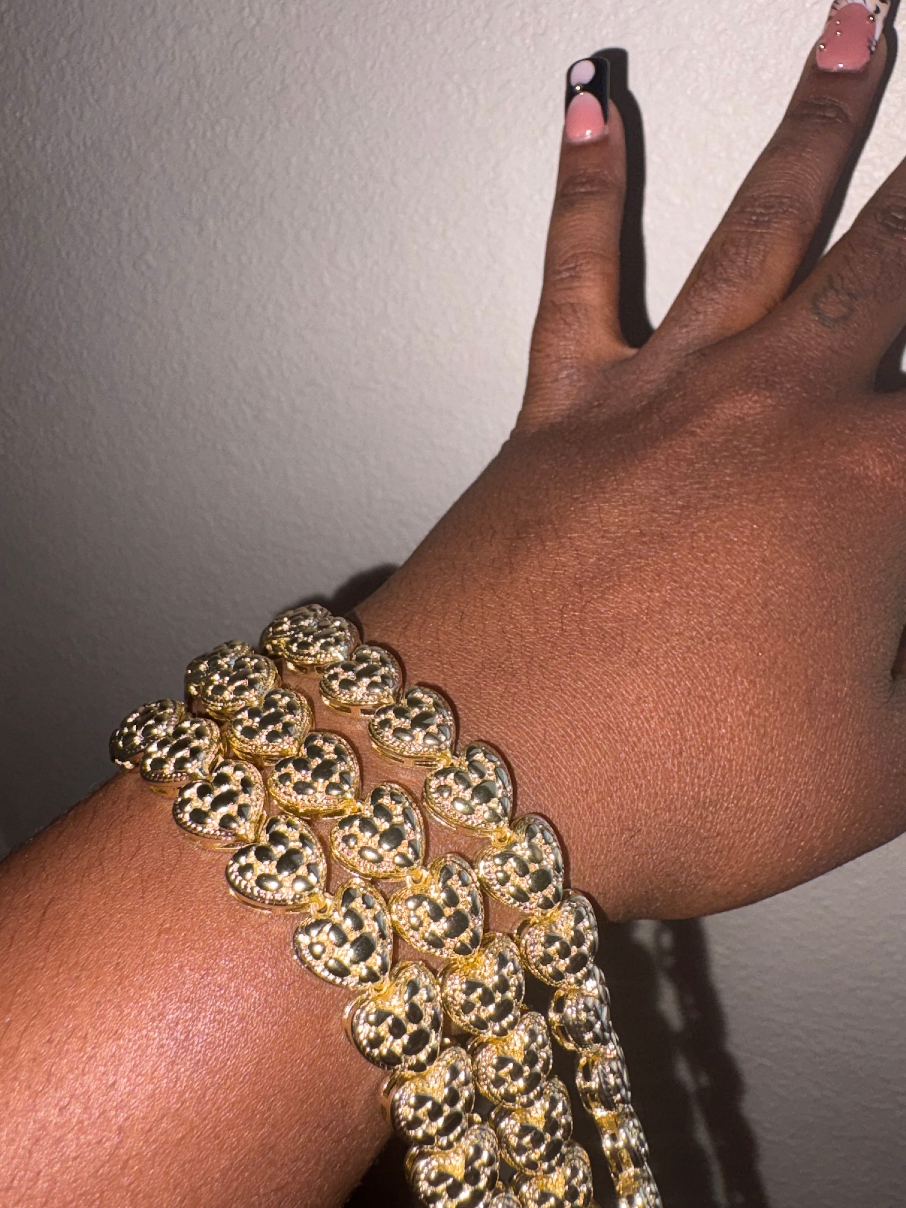 Gold Heart Nugget Bracelet
