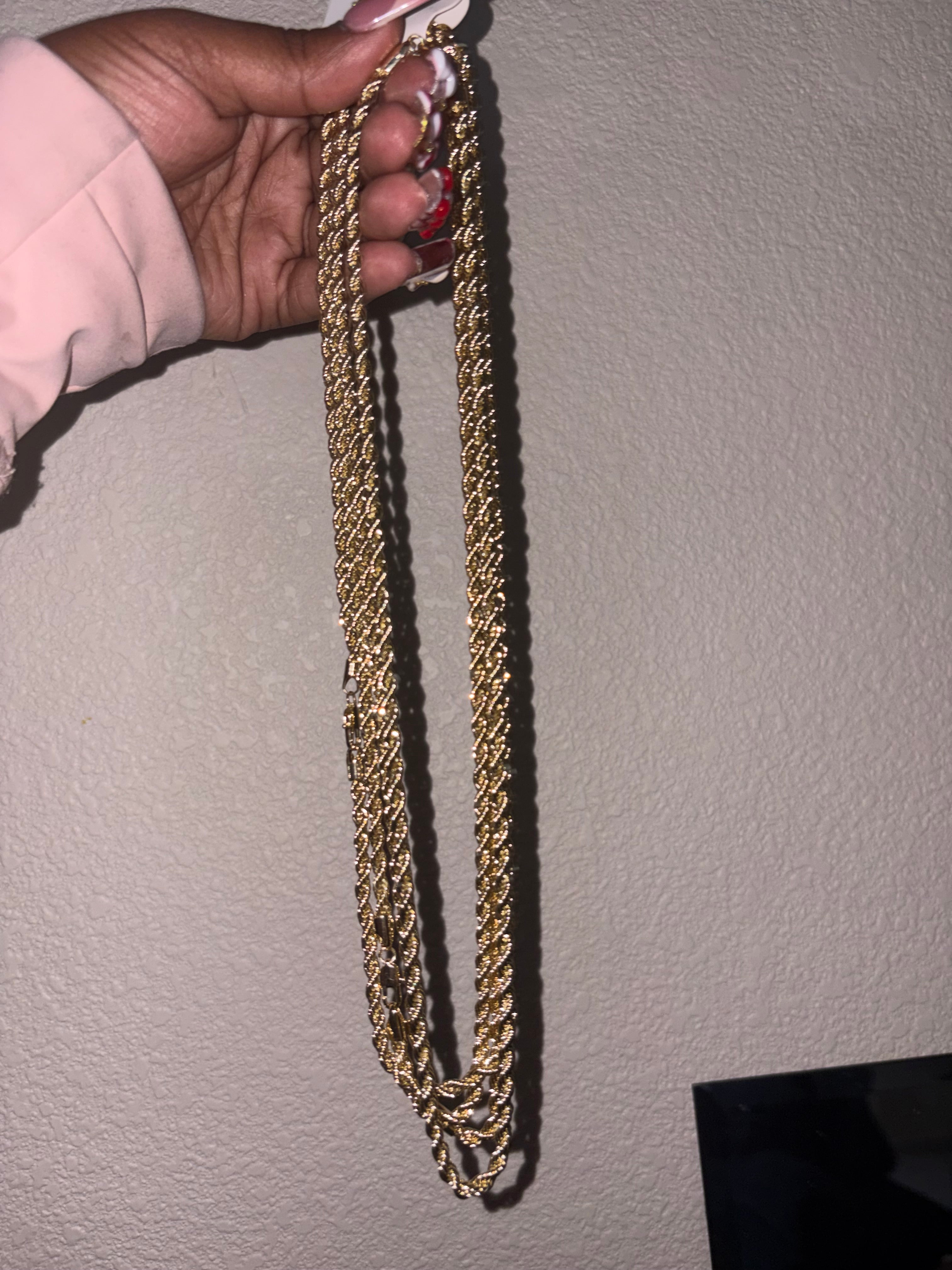 Gold 6mm 22” Rope Chain