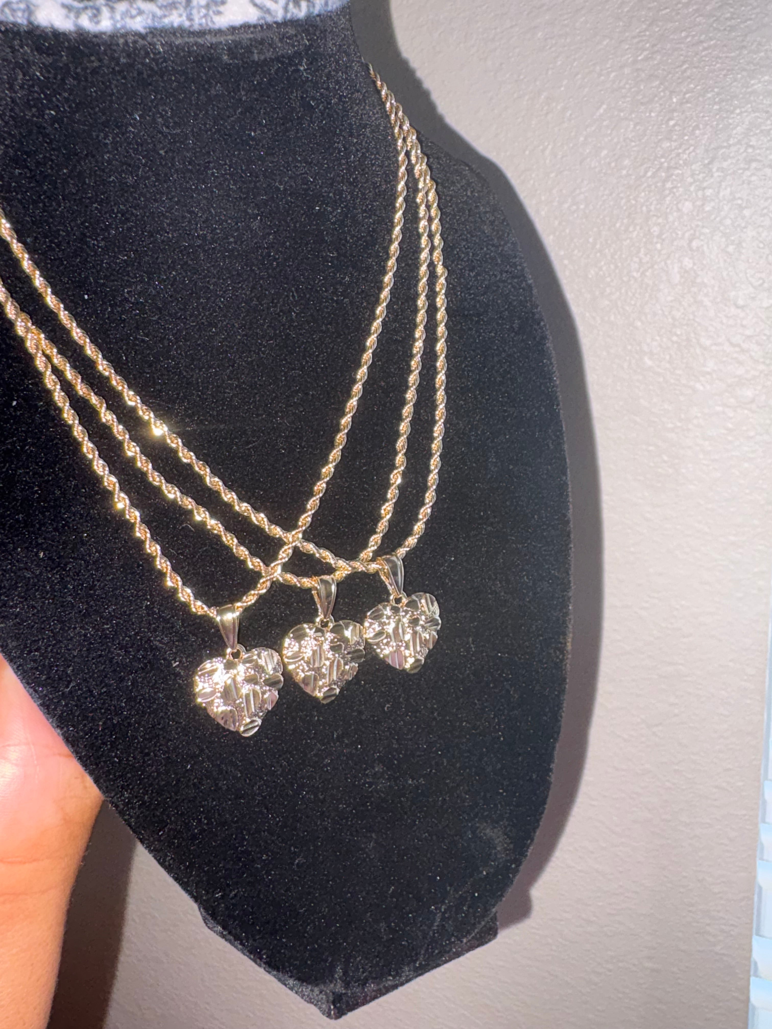 Gold Heart Nugget Chain