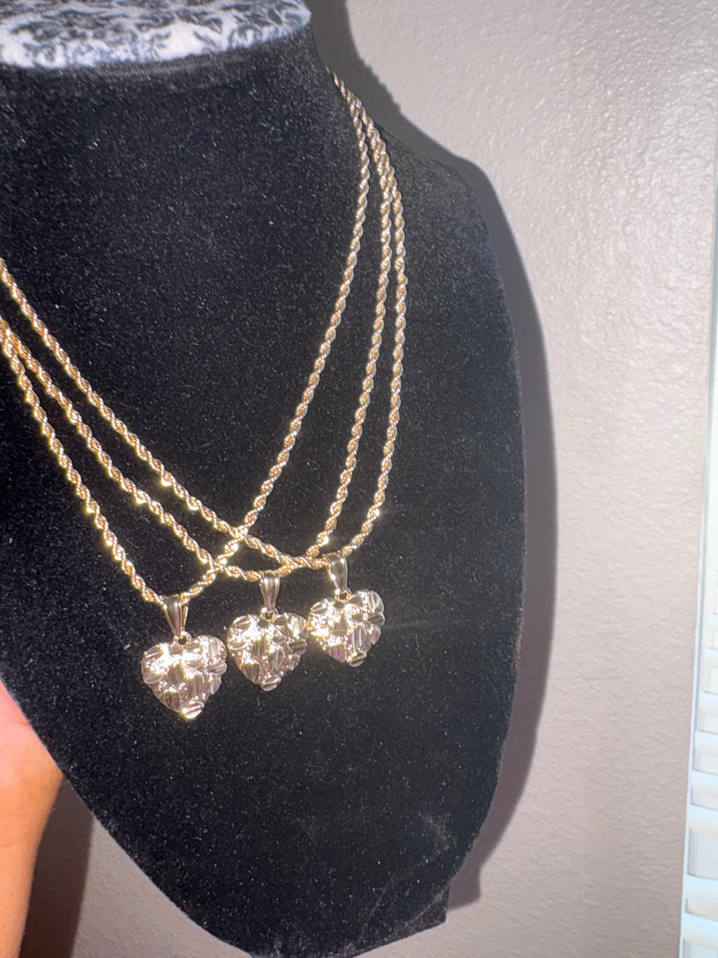 Gold Heart Nugget Chain
