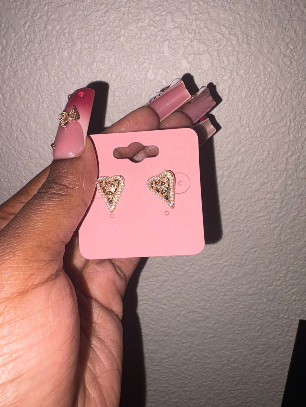 Bling Heart Nugget Studs