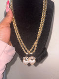 Bling Heart Crown Necklace