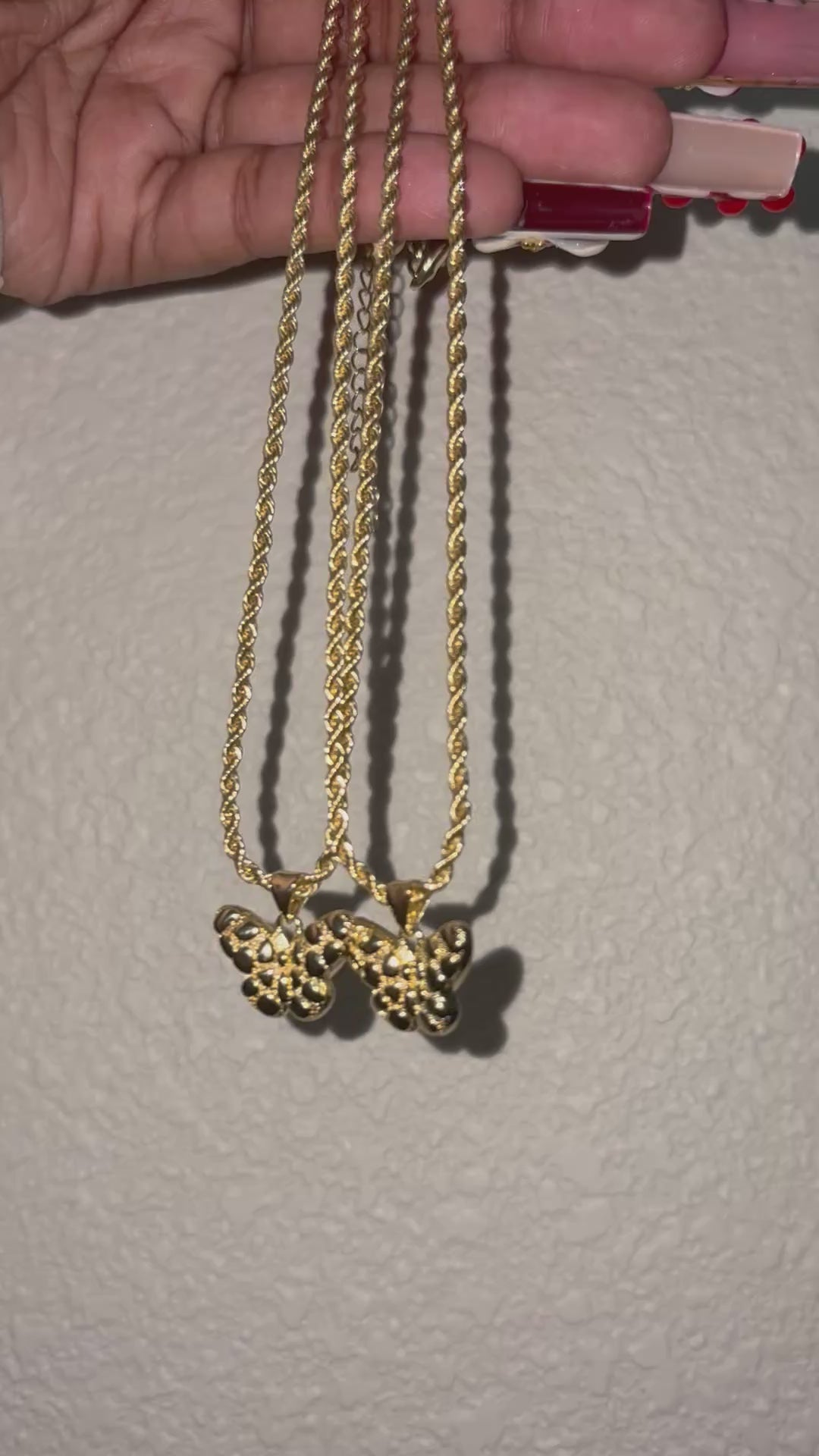 Gold Butterfly Nugget Necklace